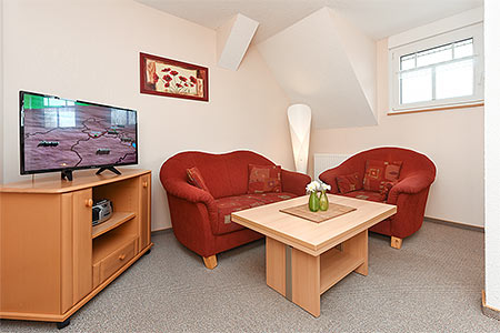 Apartment 17 - Wohn- und Schlafraum mit räumlich abgeteiltem Küchenbereich