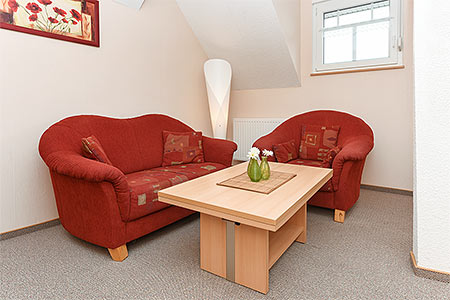 Apartment 17 - Wohn- und Schlafraum mit räumlich abgeteiltem Küchenbereich