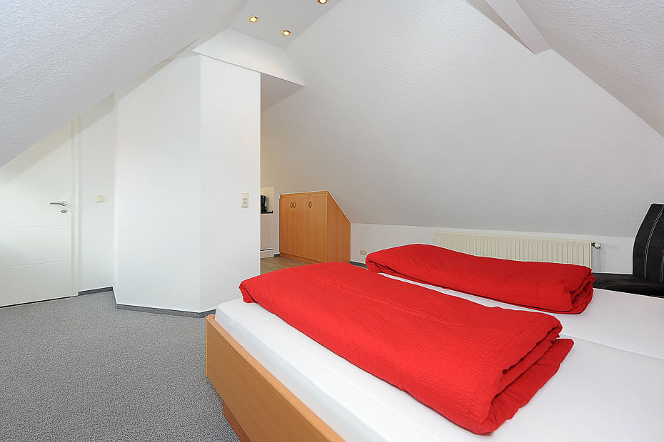 Apartment „Studio Deichblick“ - Wohn- und Schlafraum mit integriertem Küchenbereich