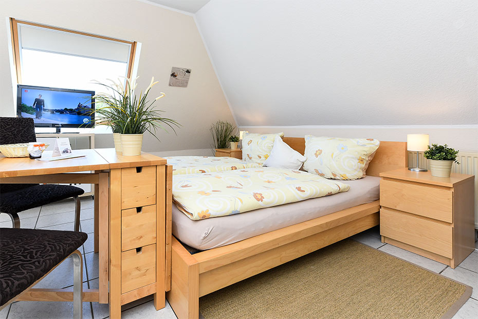 Apartment „Memmert“ - Wohn- und Schlafraum mit integriertem Küchenbereich