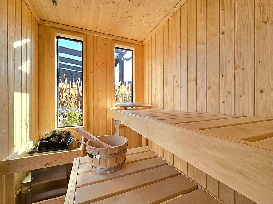 Ferienhaus „Deichkinder“ - Sauna im Garten