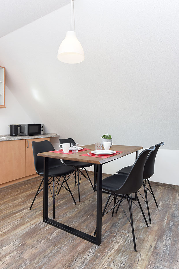 Ferienwohnung 3 - Wohnzimmer mit integriertem Küchenbereich