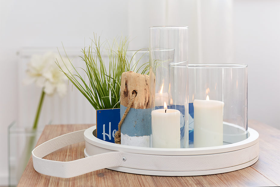 Ferienwohnung „Backbord“ - Wohnzimmer mit integriertem Küchenbereich