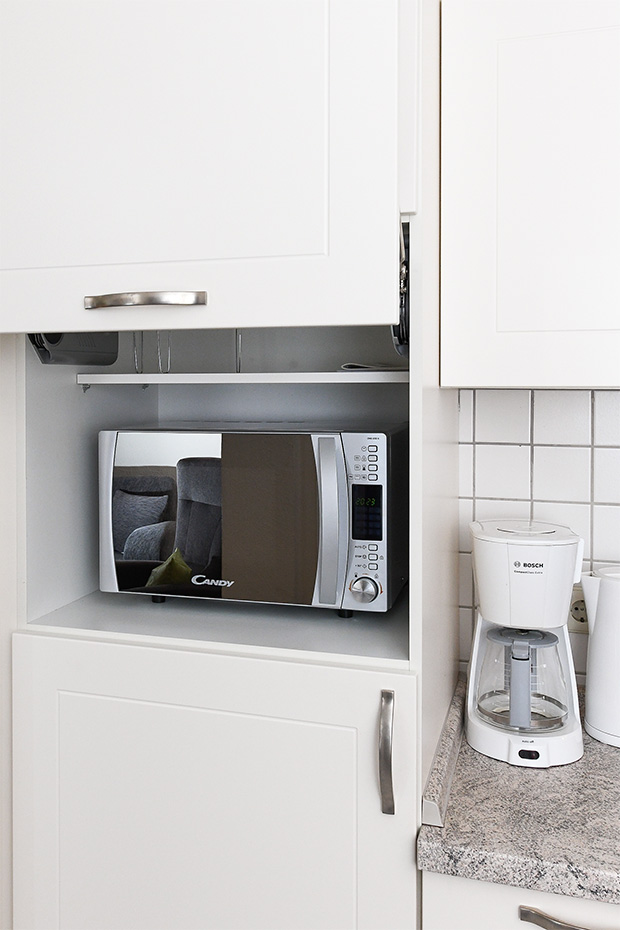 Ferienwohnung „Borkum“ - Wohnraum mit separatem Küchenteil bei offener Raumgestaltung