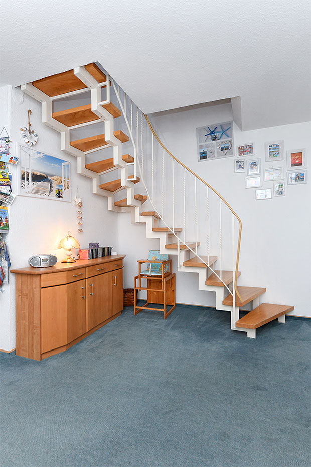 Ferienhaus „Dat Krebs Huus“ - Wohnzimmer mit integriertem Küchenbereich