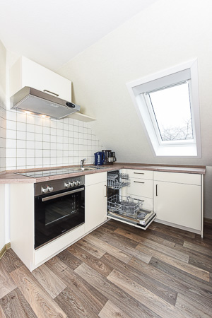 Ferienwohnung „Oben“ - Wohnzimmer mit integriertem Küchenbereich