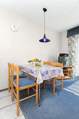 Ferienwohnung 3 - Wohnzimmer mit integriertem Küchenbereich