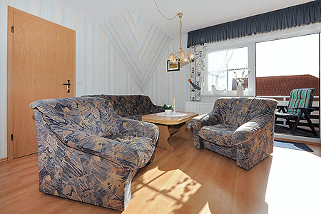 Ferienwohnung 4 - Wohnzimmer mit integriertem Küchenbereich