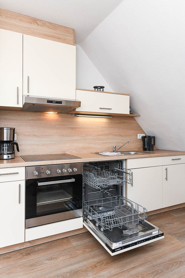 Ferienwohnung „Elsternest“ - Wohnzimmer mit integriertem Küchenbereich