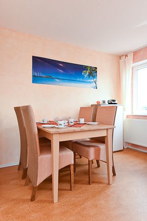 Ferienwohnung „Aike“ - Wohnzimmer mit integriertem Küchenbereich