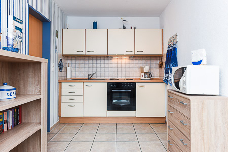 Ferienwohnung - Wohnzimmer mit integriertem Küchenbereich