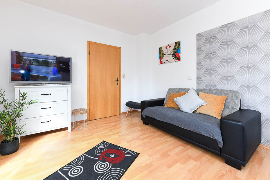 Ferienwohnung „Ewiges Meer“ - Wohnraum mit integrierter Küche