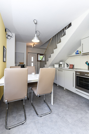 Ferienhaus „Fresena“ - Wohnzimmer mit integriertem Küchenbereich