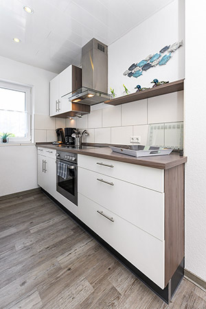 Ferienhaus Harle - Wohnzimmer mit integriertem Küchenbereich