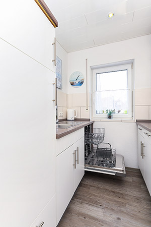 Ferienhaus Harle - Wohnzimmer mit integriertem Küchenbereich