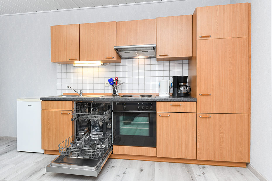 Ferienhaus - Wohnzimmer mit integriertem Küchenbereich