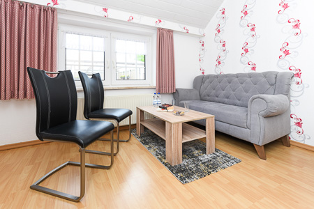 Ferienwohnung II - Wohnzimmer mit integriertem Küchenbereich