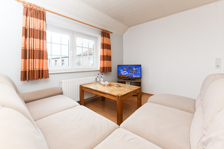 Ferienwohnung V - Wohnzimmer mit integriertem Küchenbereich