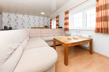 Ferienwohnung V - Wohnzimmer mit integriertem Küchenbereich