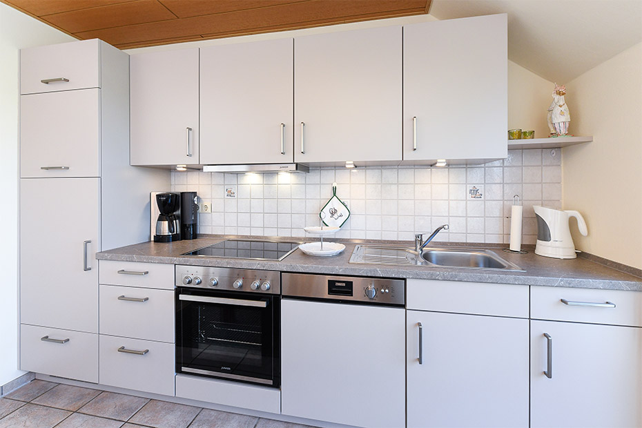 Ferienwohnung 1 - Wohnzimmer mit integriertem Küchenbereich