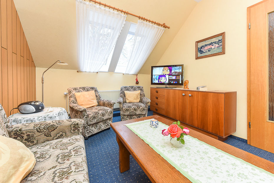 Ferienwohnung „Deichblick“ - Wohnraum mit integrierter Küche