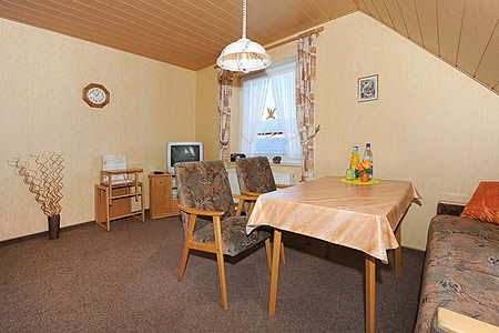 Ferienwohnung „Nord“ - Wohnzimmer mit integriertem Küchenbereich