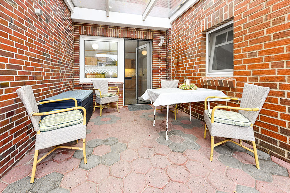 Ferienwohnung „Anker“ (Nr. 9) - überdachte Terrasse