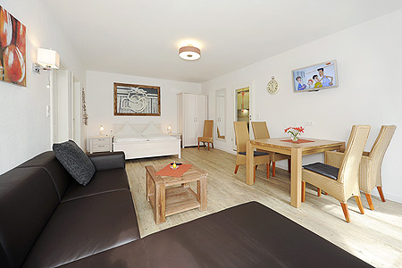 Ferienwohnung „An't Peerstall“ - Wohn- und Schlafraum