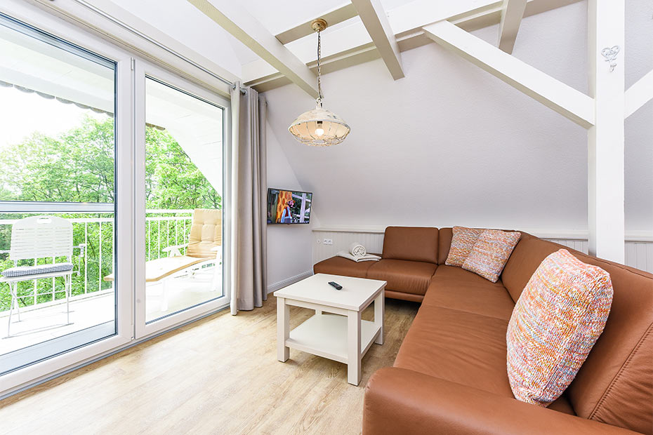 Ferienwohnung Balkonwohnung - Wohn- und Schlafraum