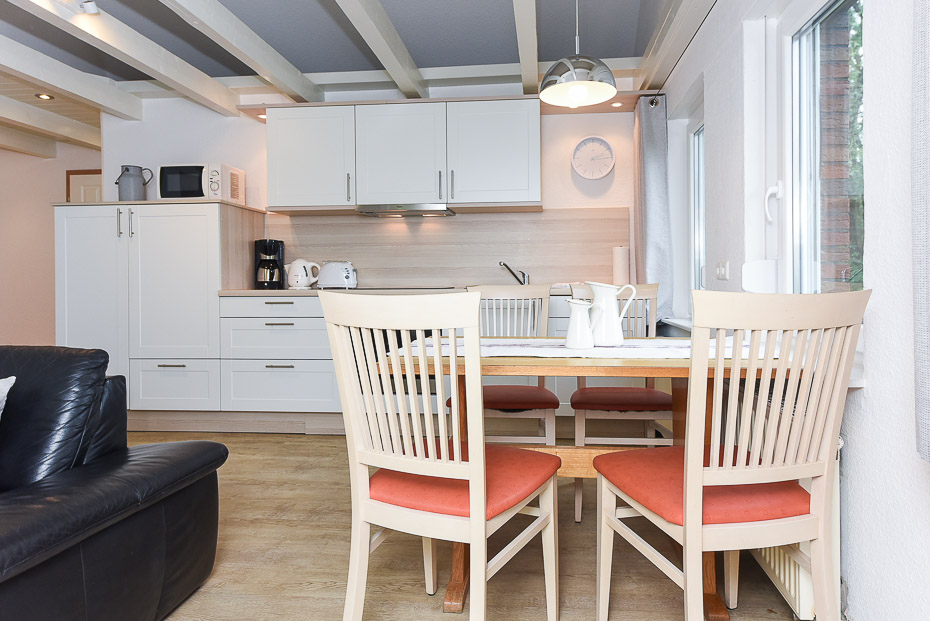 Ferienwohnung Erlenwohnung - Wohnzimmer mit integriertem Küchenbereich