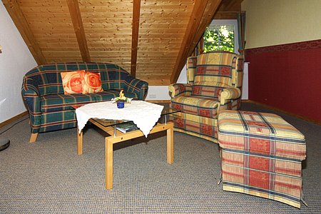 Ferienwohnung Lindenwohnung - Wohnzimmer mit integriertem Küchenbereich