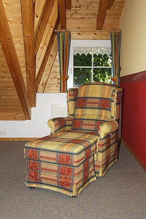 Ferienwohnung Lindenwohnung - Wohnzimmer mit integriertem Küchenbereich