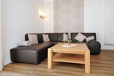 Ferienwohnung Milchkammer 1 - Wohnzimmer mit integriertem Küchenbereich