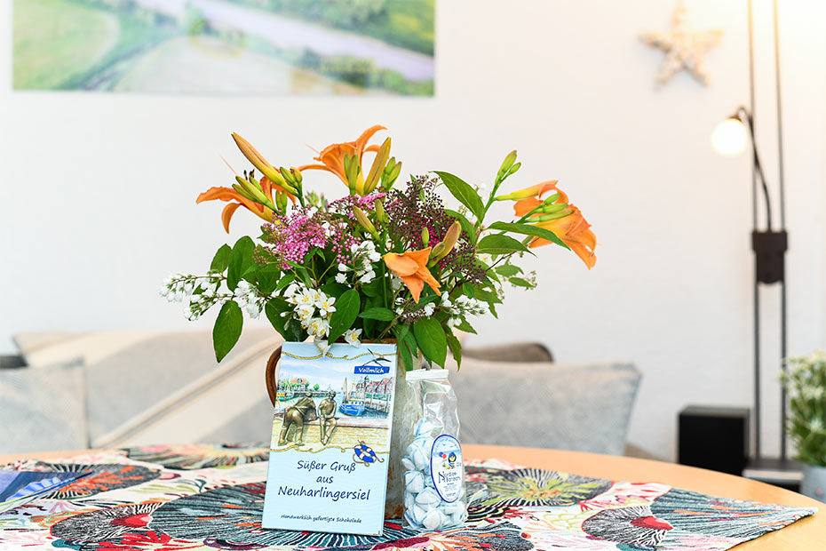 Ferienwohnung „Seestern“ - Wohnraum mit integrierter Küche