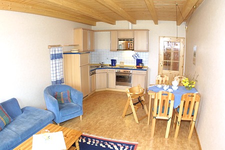 Ferienwohnung „Hafer“ - Wohnraum mit integrierter Küche