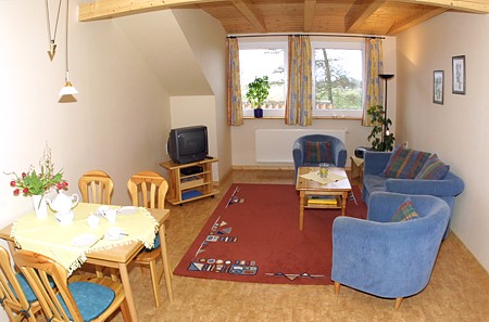 Ferienwohnung „Weizen“ - Wohnraum mit integrierter Küche