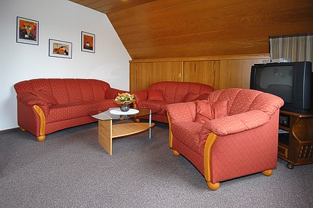 Ferienwohnung - Wohnzimmer mit integriertem Küchenbereich