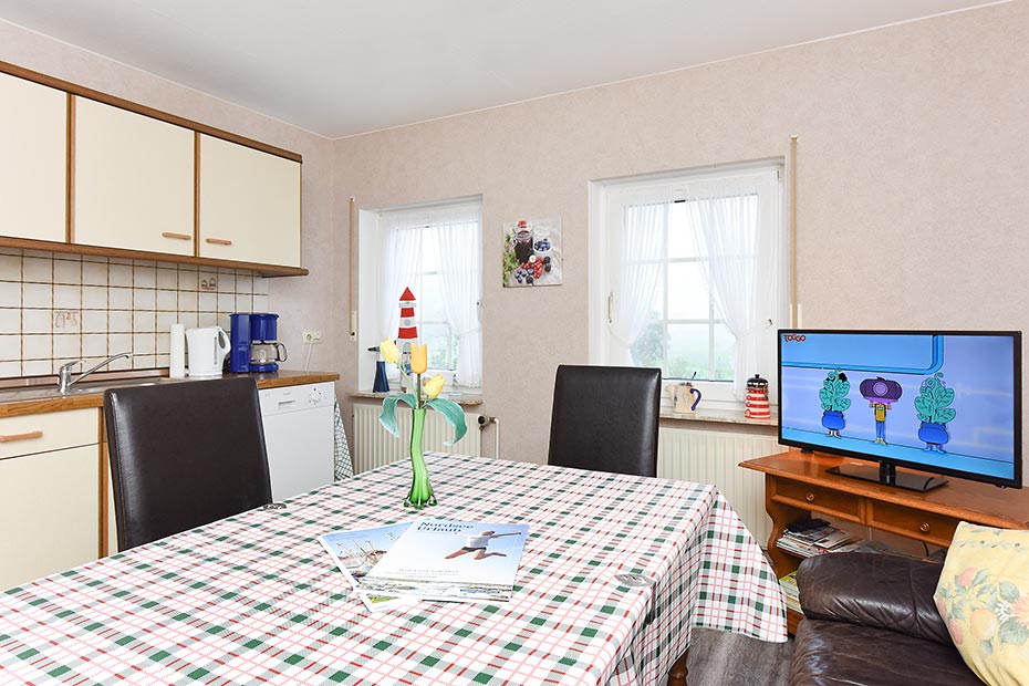 Ferienwohnung - Wohnzimmer mit integriertem Küchenbereich