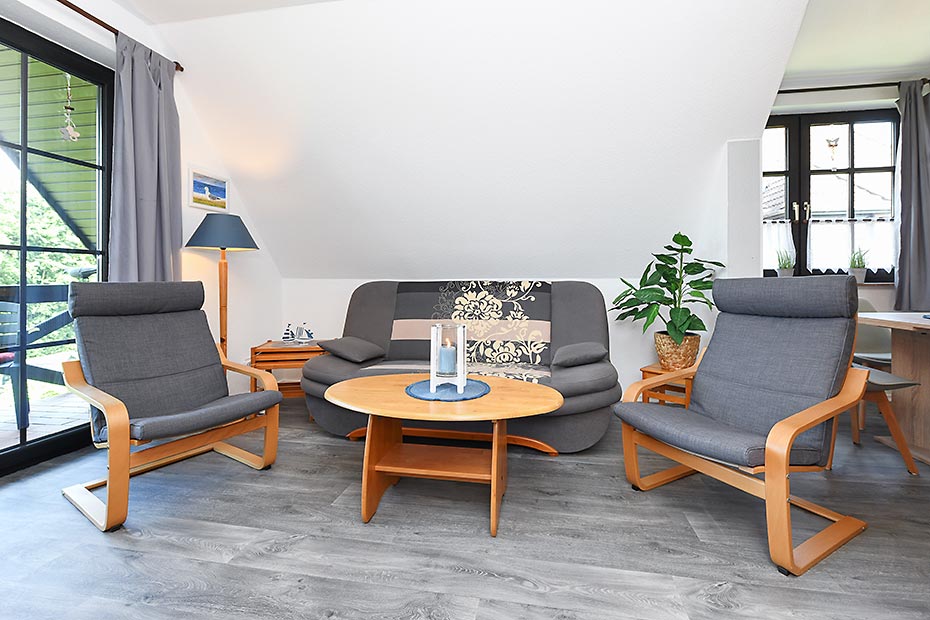 Ferienwohnung „Seepferdchen“ - Wohnraum mit integrierter Küche