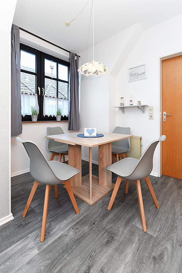 Ferienwohnung „Seepferdchen“ - Wohnraum mit integrierter Küche