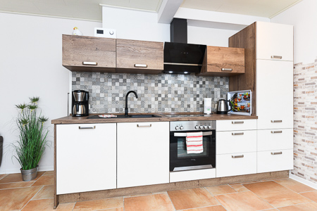 Ferienwohnung 1 - Wohnzimmer mit integriertem Küchenbereich