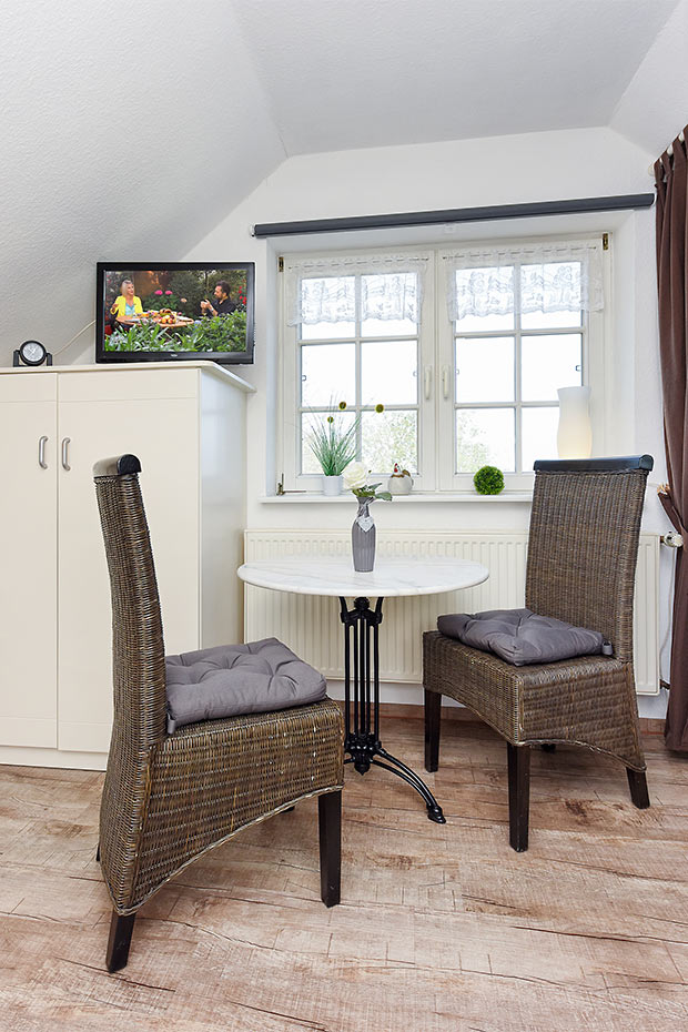 Ferienwohnung „Schwalbennest“ - Wohnraum mit integrierter Küche