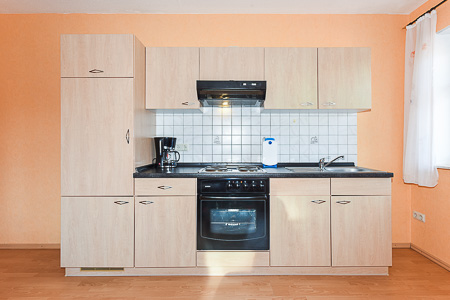 Ferienwohnung 1 - Wohnzimmer mit integriertem Küchenbereich