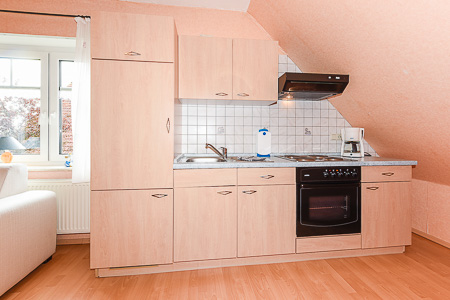 Ferienwohnung 3 - Wohnzimmer mit integriertem Küchenbereich