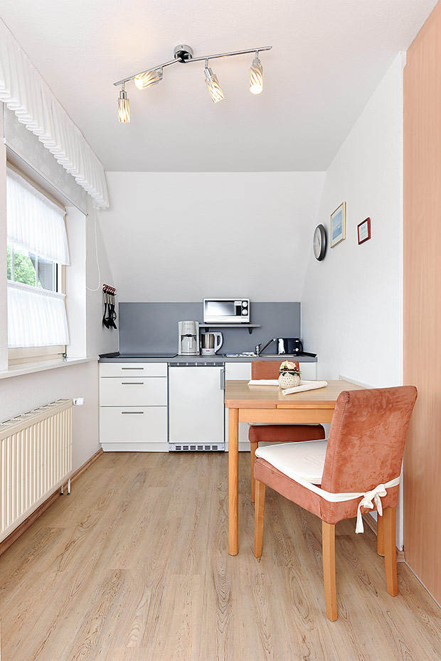 Ferienwohnung „Seepferdchen“ - Wohn- und Schlafraum mit integriertem Küchenbereich