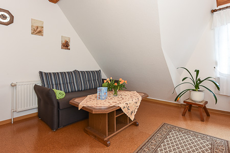 Ferienwohnung III - Wohnzimmer mit integriertem Küchenbereich