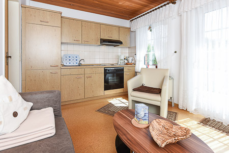 Ferienwohnung IV - Wohnzimmer mit integriertem Küchenbereich