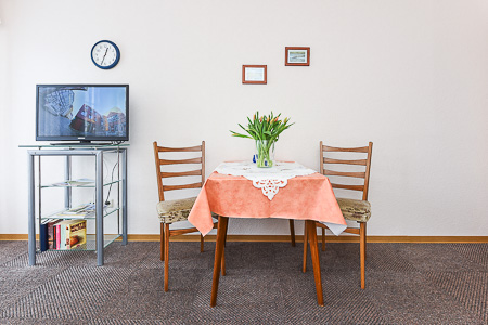 Ferienwohnung V - Wohnzimmer mit integriertem Küchenbereich