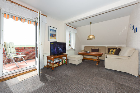 Ferienwohnung VI - Wohnzimmer mit integriertem Küchenbereich