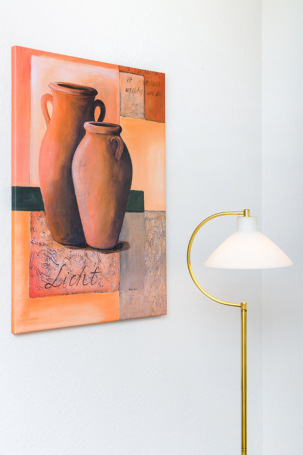 Ferienwohnung „Grafthof“ - Wohnzimmer mit integriertem Küchenbereich